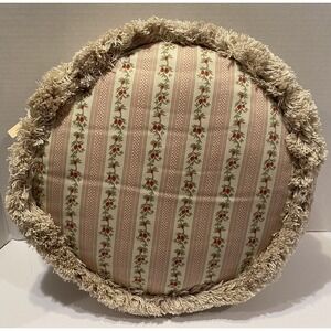 NWT Rose Tree Country Chic Carnation Decorative Pillow Round Floral Bedding